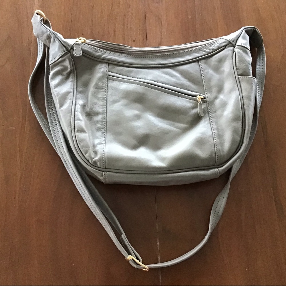 Taupe cross-body bag